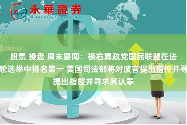 股票 操盘 周末要闻：极右翼政党国民联盟在法国议会首轮选举中排名第一 美国司法部将对波音提出指控并寻求其认罪